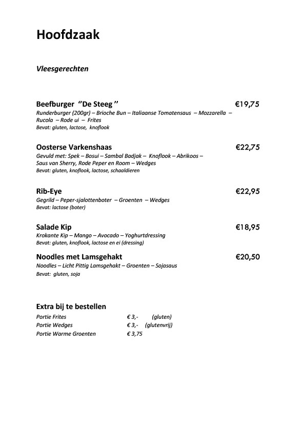 Menukaart pagina 2